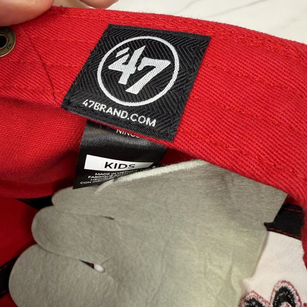 Nebraska Cornhuskers Hat Cap Strap Back Kids‎ Red White Black 47 Clean Up NWOT
